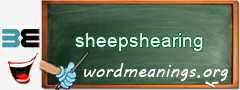 WordMeaning blackboard for sheepshearing